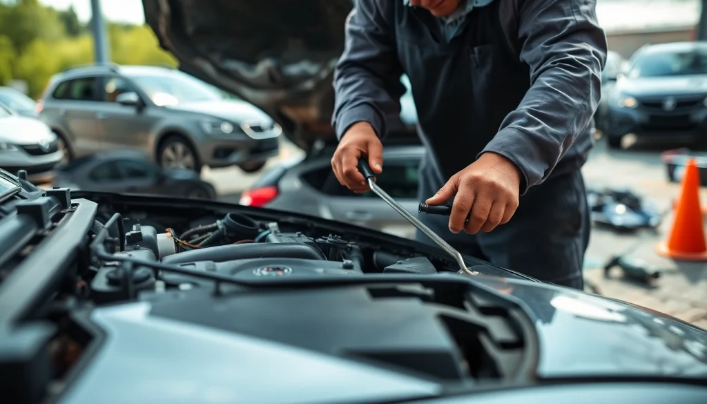 Auto złom Katowice - Mechanik demontuje stary samochód w nowoczesnym złomowisku