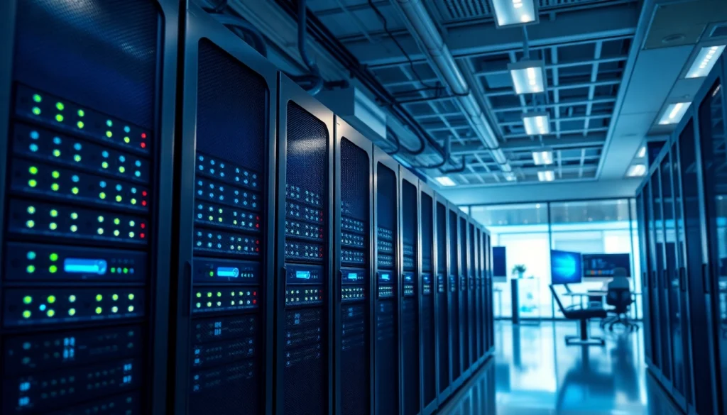 Windows Server 2025 Standard in a modern server room showcasing advanced technology.