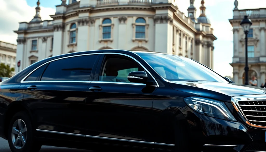 Experience luxury with our chauffeur service london showcasing a professional chauffeur by a sleek black car.