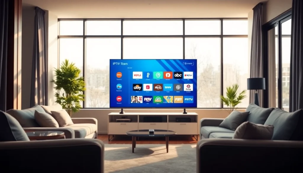 Regarder le meilleur iptv sur un téléviseur haute définition dans un salon moderne.