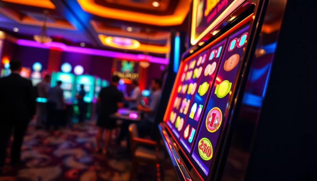 Experience thrilling pg slot games in an exciting casino environment with vibrant visuals.