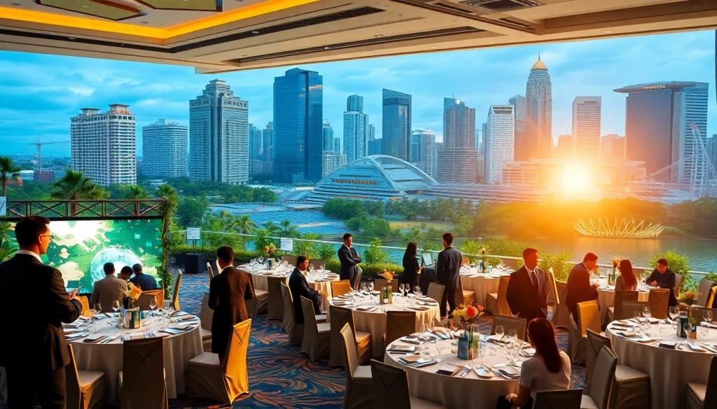 Event management Singapore featuring vibrant corporate event coordination in a modern venue.