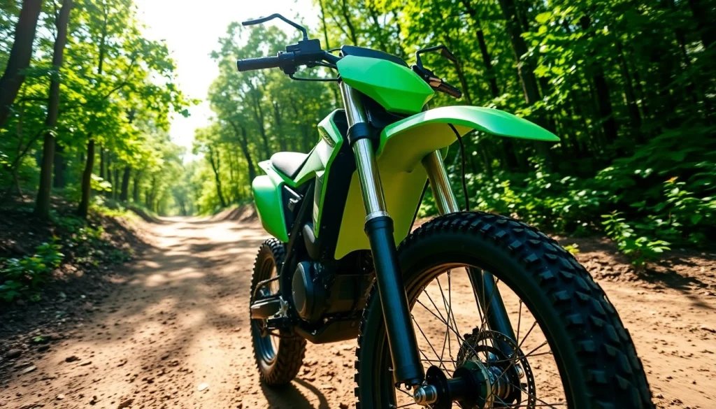 Experience the powerful performance of the E Ride Pro S electric dirt bike on a rugged trail.