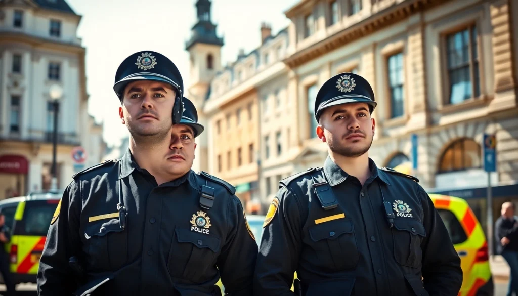 Security Guards Cheltenham ensuring safety at a busy city intersection.