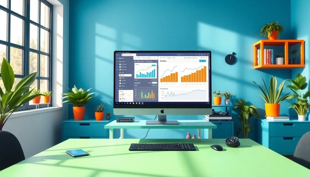 Utilize a cheap smm panel effectively in a vibrant digital marketing workspace.