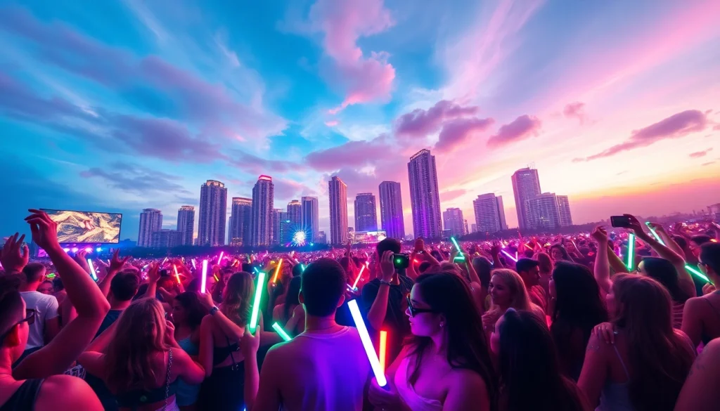 Experience rave store miami with vibrant festival atmosphere and energetic crowd dancing.