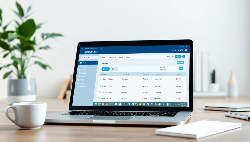 Manage your temporary email addresses efficiently on a modern laptop interface.