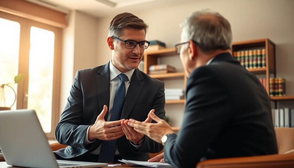Consultation with a Maryland Workers Compensation Lawyer in a professional office environment.
